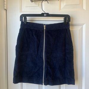 Navy corduroy skirt